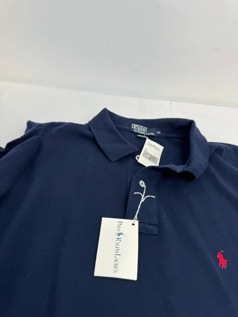 NWT Vintage Polo Ralph Lauren Polo Shirt Men’s XXL Navy Blue Embroidered Pony - Picture 4 of 7